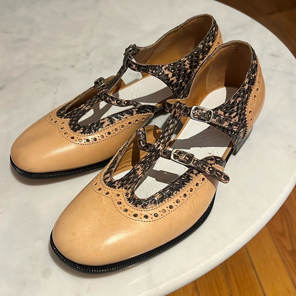 Maison Margiela Tan Snakeskin Shoes